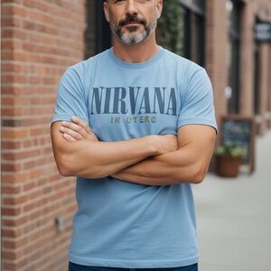 Vintage NIRVANA Light Blue Short Sleeve Tee